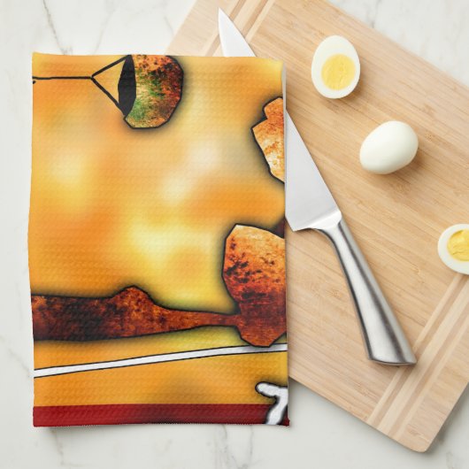 af041 Afrika retro  geschenken Theedoek (Quarter Fold)