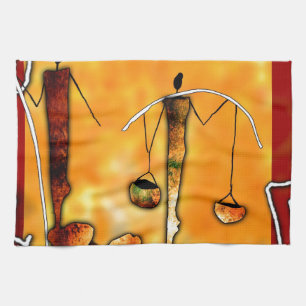 af041 Afrika retro  geschenken Theedoek