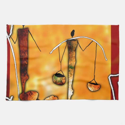 af041 Afrika retro  geschenken Theedoek (Horizontaal)