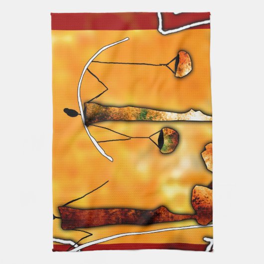 af041 Afrika retro geschenken Theedoek (Verticaal)