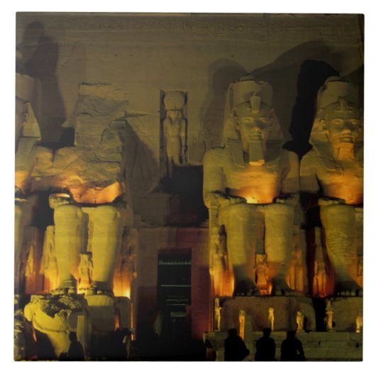 AF, Egypte, Abu Simbel. Kolossale Beelden van Tegeltje (Voorkant)