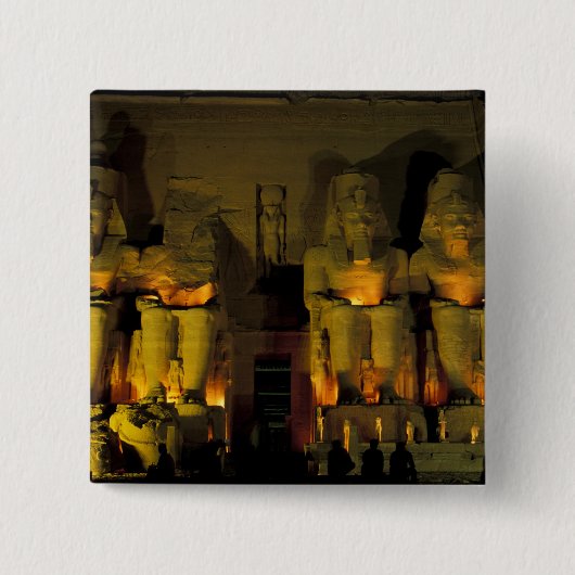 AF, Egypte, Abu Simbel. Kolossale figuren van Vierkante Button 5,1 Cm (Voorkant)