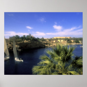 AF, Egypte, Boven-Egypte, Aswan. Rivier Nijl, Poster