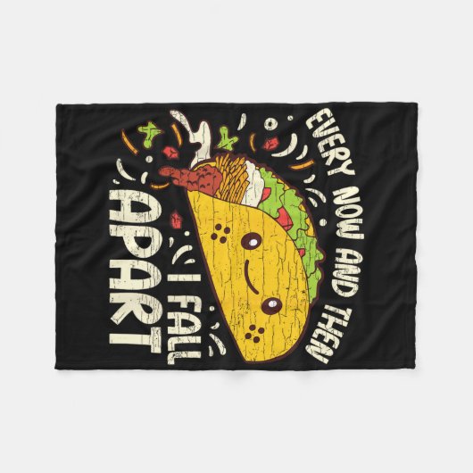 Af en toe Herfst ik Taco 1 uit elkaar Fleece Deken (Voorkant (Horizontaal))