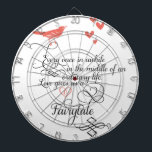 Af en toe in een gewoon leven. dartbord<br><div class="desc">Af en toe in een gewoon leven. Liefde geeft ons een Fairy Tale. Cute  Bird Lovely Whimsical Typography Mint and Coral Hearts</div>