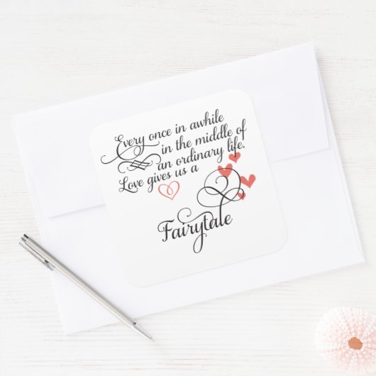 Af en toe in een gewoon leven. vierkante sticker (Envelop)