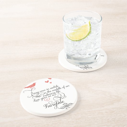 Af en toe in een gewoon leven. zandsteen onderzetter (Zijkant)