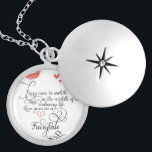 Af en toe in een gewoon leven. zilver vergulden ketting<br><div class="desc">Af en toe in een gewoon leven. Liefde geeft ons een Fairy Tale. Cute  Bird Lovely Whimsical Typography Mint and Coral Hearts</div>