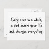 Af en toe komt een vogel je leven in ... briefkaart (Voorkant / Achterkant)