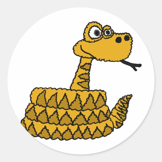 AF- Funky Rattlesnake Cartoon Ronde Sticker (Voorkant)