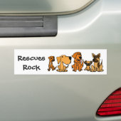 AF- Funny Rescue Dogs Group Cartoon Bumpersticker (Op auto)