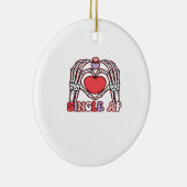 AF Skeleton Hands Valentijnsdag Classic Keramisch Ornament (Rechts)