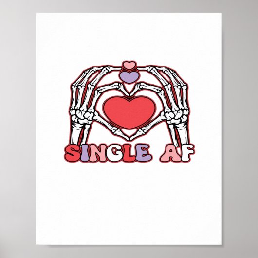 AF Skeleton Hands Valentijnsdag Classic Poster (Voorkant)