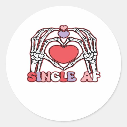 AF Skeleton Hands Valentijnsdag Classic Ronde Sticker (Voorkant)