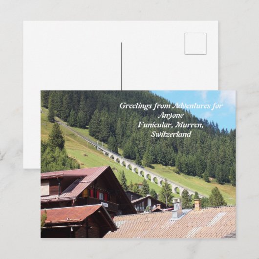 AFA Briefkaart, Murren Zwitserland Funicular Briefkaart (Voorkant / Achterkant)