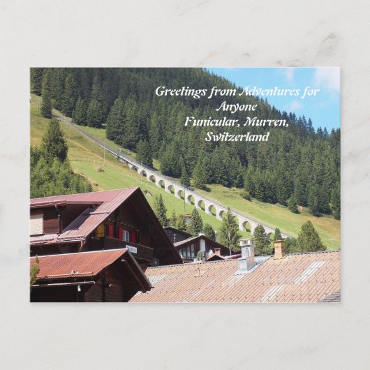 AFA Briefkaart, Murren Zwitserland Funicular Briefkaart (Voorkant)