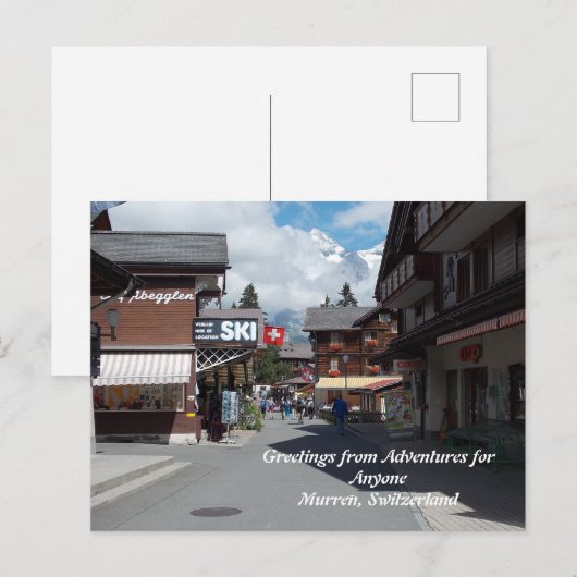 AFA Greetings uit Murren, Briefkaart Zwitserland (Voorkant / Achterkant)