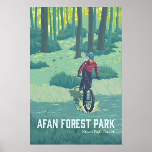 Afan Forest Park Mountainbike Reizen Poster