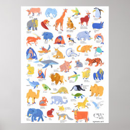 Afbeeldende dieren van het Collectie EyeAmArt Poster