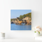 Afbeeldende Rocks Lakeshore-klok Vierkante Klok (Huis)