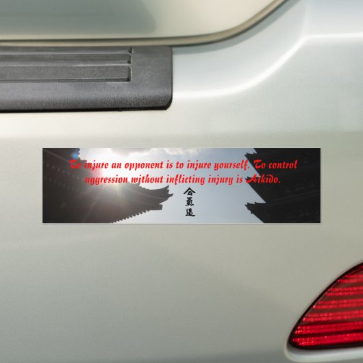 Afbeelding 091, Aikido Kanji, om een tegenstander  Bumpersticker (Op auto)