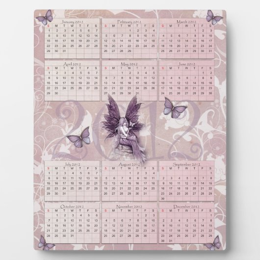 afbeelding 2012 Fairy Calendar Plaque Fotoplaat (Voorkant)