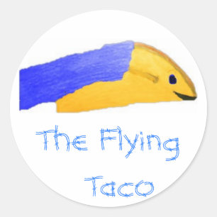 Afbeelding 73, The Flying Taco Ronde Sticker