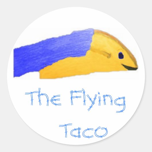 Afbeelding 73, The Flying Taco Ronde Sticker (Voorkant)