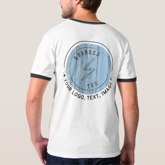 Afbeelding aanpassen | Mannen-basisringer T-shirt (Achterkant volledig)