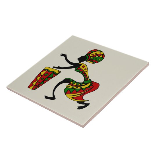 Afbeelding Afrikaanse Drummer Tegeltje (Zijkant)