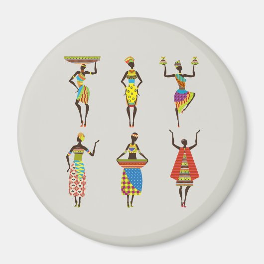 Afbeelding Afrikaanse Women Magnet (Voorkant)