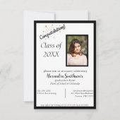 Afbeelding Afstuderen Uitnodiging in zwart (Voorkant)