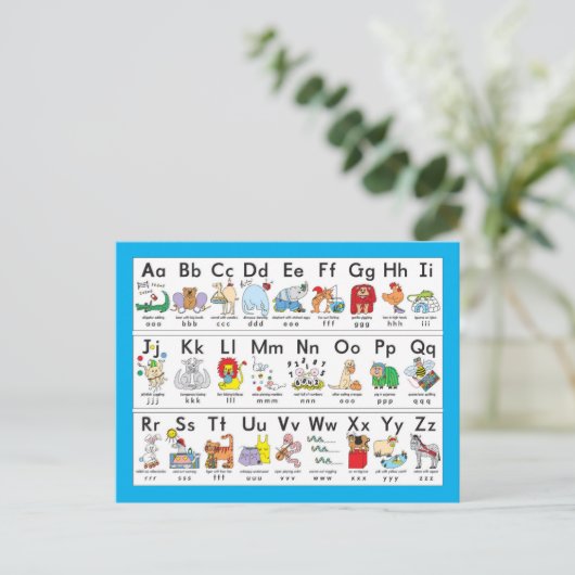 Afbeelding Alfabet Animals Briefkaart (Staand voorkant)