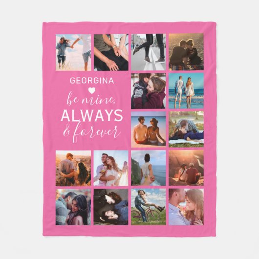 Afbeelding altijd roze en altijd kleuren fleece deken (Voorkant)