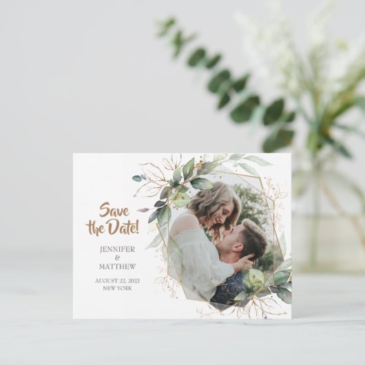 Afbeelding Bewaar de datum Bruiloft Briefkaart (Staand voorkant)