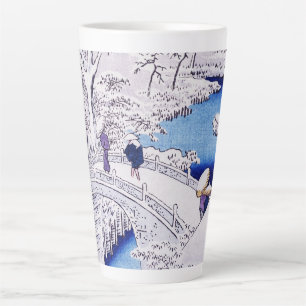Afbeelding bij de brug door Utagawa Hiroshige Latte Mok
