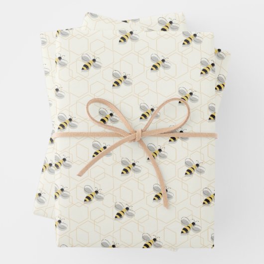 Afbeelding bijen Geel Zwart Insect Dier Inpakpapier Vel (In situ)