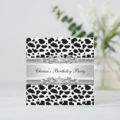 Afbeelding 'Birthday Party Koe Print Diamond' Kaart (Staand voorkant)