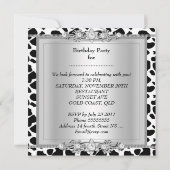 Afbeelding 'Birthday Party Koe Print Diamond' Kaart (Achterkant)