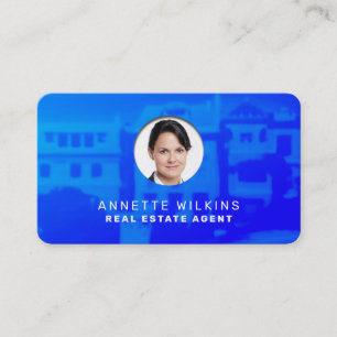 Afbeelding blauw met modern stijlprofiel visitekaartje