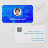 Afbeelding blauw met modern stijlprofiel visitekaartje (Voorkant / Achterkant)