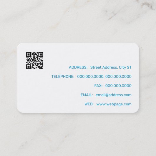 Afbeelding blauw met modern stijlprofiel visitekaartje (Achterkant)