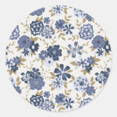 Afbeelding Blauwe Vijnbloemen Botanisch Ronde Sticker (Voorkant)