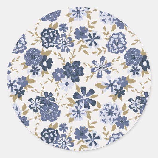 Afbeelding Blauwe Vijnbloemen Botanisch Ronde Sticker (Voorkant)