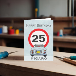 Afbeelding Bleek Aqua Figaro Auto Birthday Kaart