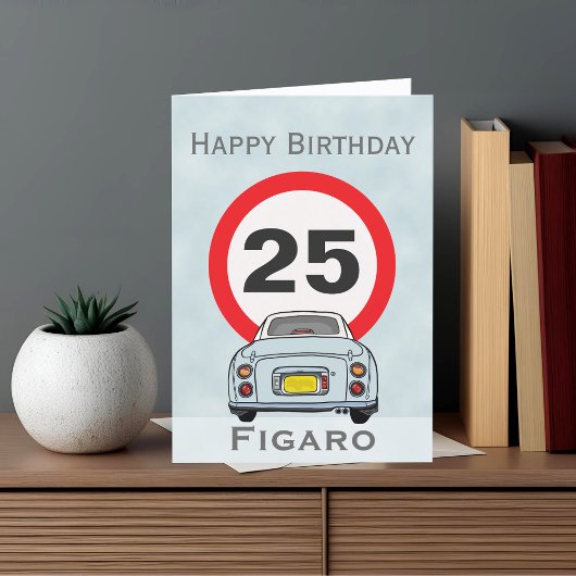 Afbeelding Bleek Aqua Figaro Auto Birthday Kaart