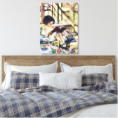 Afbeelding Boeken in de winter Canvas Afdruk (Insitu (Slaapkamer))