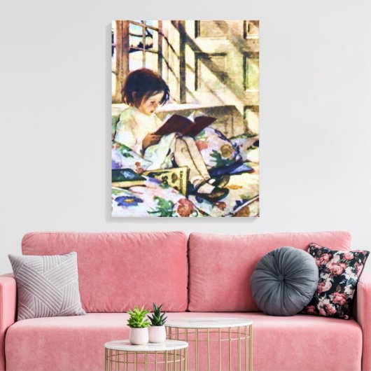 Afbeelding Boeken in de winter Canvas Afdruk (Insitu (Woonkamer))