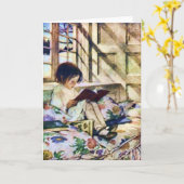 Afbeelding Boeken in de winter door Jessie Willcox Kaart (Gele Bloem)