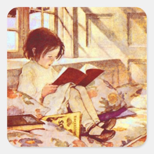 Afbeelding boeken in de winter Sticker (Voorkant)